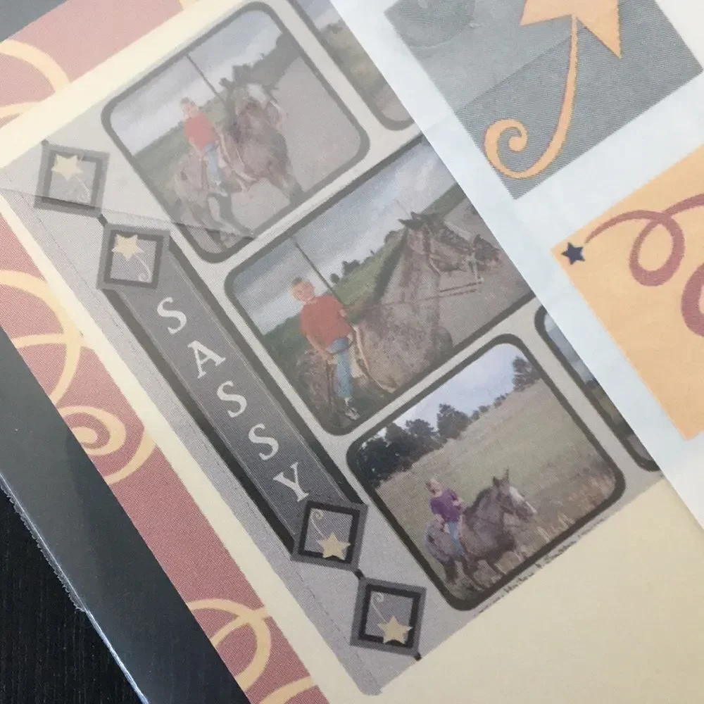 Creative Memories black blue tan stickers paper sheet